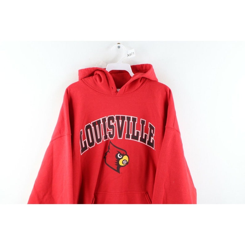 University of Louisville Men's Sport Hoodie with Faded Spell-Out Logo from 1990s - Image 2