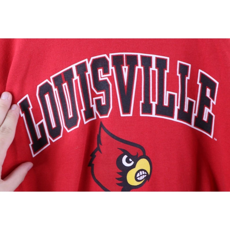 University of Louisville Men's Sport Hoodie with Faded Spell-Out Logo from 1990s - Image 3