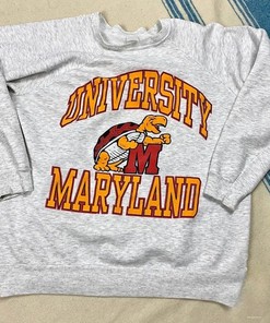 University of Maryland Logo Crewneck Sweatshirt Hoodie Shirt - Gifts for NCAA Fans - NCAA Shirts for Men