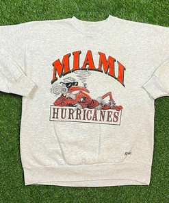 University of Miami Hurricanes Vintage Crewneck Sweatshirt Gift - NCAA Shirts for Men and Women