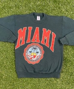 University of Miami Hurricanes Vintage Crewneck Sweatshirt - NCAA Shirts for Men and Women