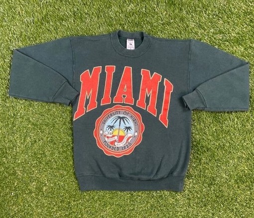 University of Miami Hurricanes Vintage Crewneck Sweatshirt - NCAA Shirts for Men and Women