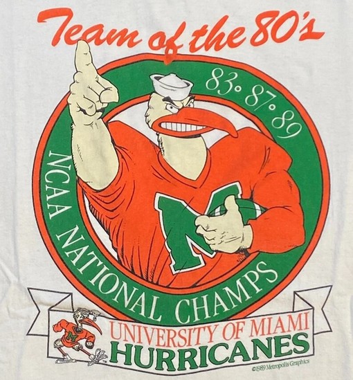 University of Miami Hurricanes Vintage T-Shirt Gift - NCAA Shirts for Men and Women - Image 2