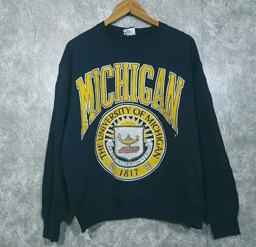 University of Michigan Sweatshirt, Michigan Sweater, and Vintage Style 90S Shirt for NCAA Fans