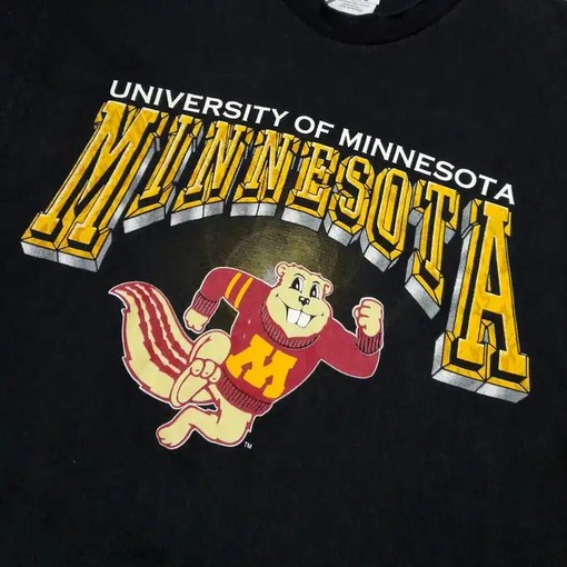University of Minnesota with Mascot Goldy Gopher Shirt for NCAA Football Fan Shirts