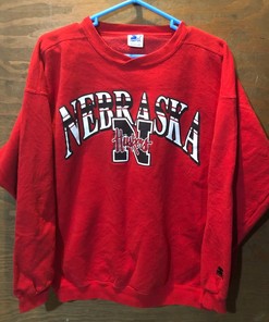 University of Nebraska Cornhuskers Starter Red Sweatshirt Hoodie, Vintage NCAA Apparel