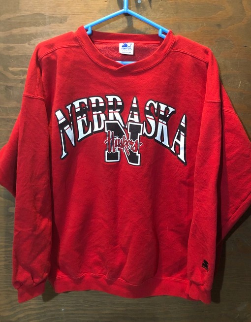 University of Nebraska Cornhuskers Starter Red Sweatshirt Hoodie, Vintage NCAA Apparel