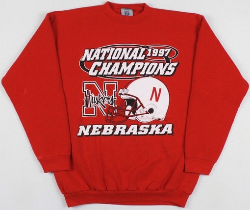 University of Nebraska Huskers Ncaa Football Sweatshirt 1997 (ncaa shirts women)