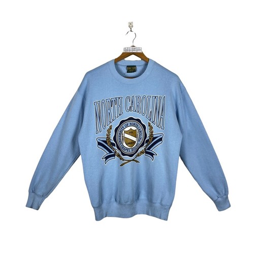 University of North Carolina Sweatshirt with NCAA Embroidered Logo, Vintage 90s UNC Pullover for NCAA Fans