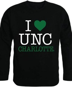 University of North Carolina at Charlotte I Love Crewneck Sweatshirt, NCAA Shirt for Carolina Fans