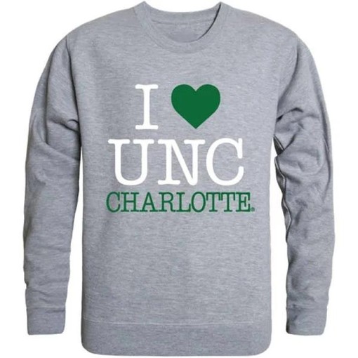 University of North Carolina at Charlotte I Love Crewneck Sweatshirt, NCAA Shirt for Carolina Fans - Image 2