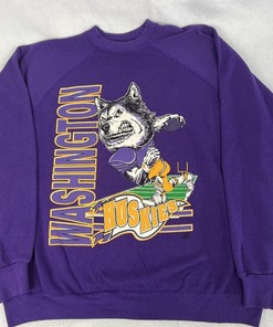 University of Washington Logo Sweatshirt, Vintage NCAA Shirts for Women
