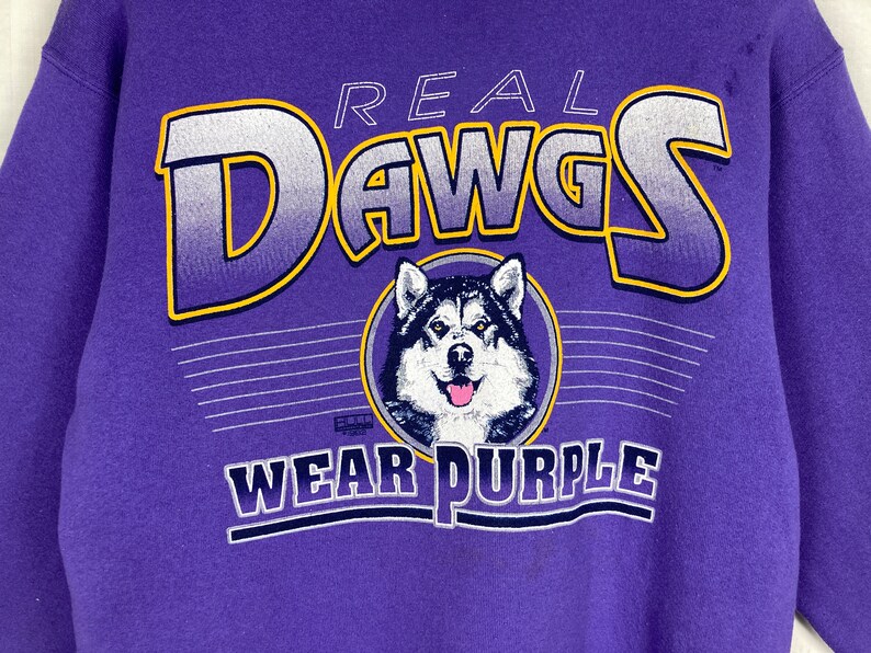 University of Washington Real Dawgs Wear Purple Pullover Sweater, American University Shirt - Image 2