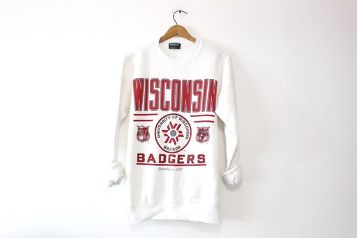University of Wisconsin Vintage Style Shirt and Sweatshirt Bundle, Great Gift for NCAA Fans
