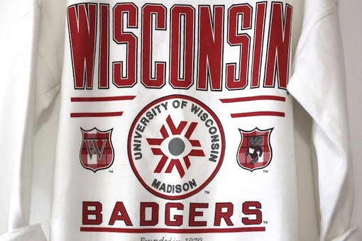 University of Wisconsin Vintage Style Shirt and Sweatshirt Bundle, Great Gift for NCAA Fans - Image 2