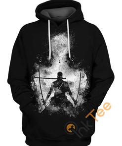 Unleash the Monochrome Magic with Black and White Zoro All Over Print 3D Hoodie