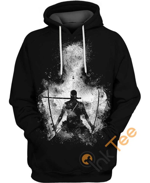 Unleash the Monochrome Magic with Black and White Zoro All Over Print 3D Hoodie