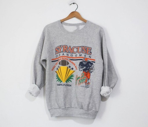 Unleash the Nostalgic Memories with Vintage Style Syracuse University Orangemen Hall Of Fame Bowl 1989 Sweatshirt