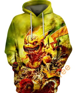Unleash the Undead with Zombie Pikachu Hoodies 3D with Custom Design