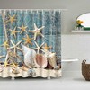 Unwind with Beach Mollusca Deep Water Shower Curtain, Blue Starfish Seashell Ocean Sea, Bathroom Curtain