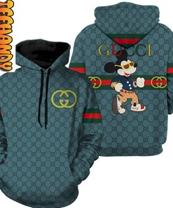 Upgrade Your Fashion Game with Disney x Gucci Mouse Luxury Brand Custom All Over Print 3D Hoodie