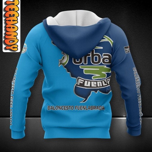 Urbas Fuenlabrada All Over Print 3D Hoodie with Team Logo for Basketball Fans - Image 2
