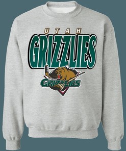 Utah Grizzlies Vintage ECHL Hockey Graphic Crewneck Sweatshirt - Retro Style