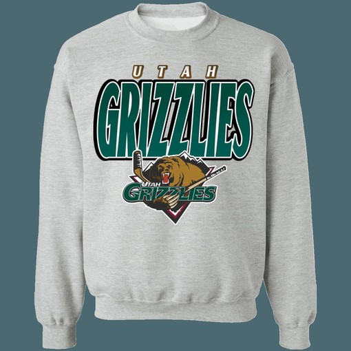 Utah Grizzlies Vintage ECHL Hockey Graphic Crewneck Sweatshirt - Retro Style