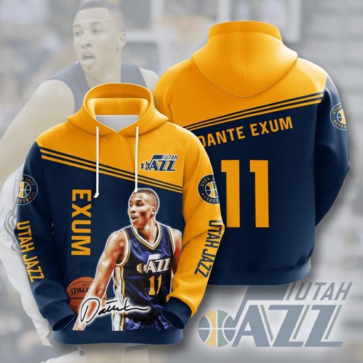 Utah Jazz Custom All Over Print 3D Hoodie with Personalized Features
