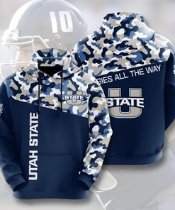 Utah State Aggies Custom 3D Printed All Over Hoodie