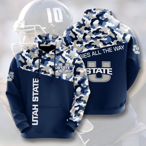 Utah State Aggies Custom 3D Printed All Over Hoodie