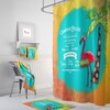 Vacation Camping Rules Flamingo Sunset Shower Curtain Set - Add a Relaxed Vacation Feel to Your Bathroom Decor