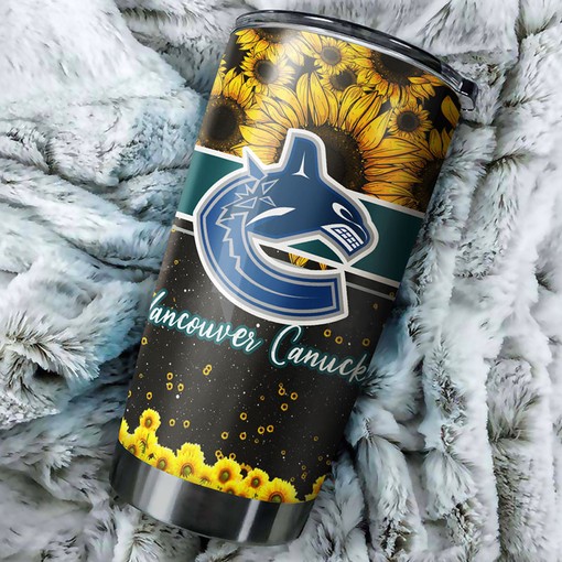 Vancouver Canucks NHL Tumbler - Beautiful Sunflower Design for Fans