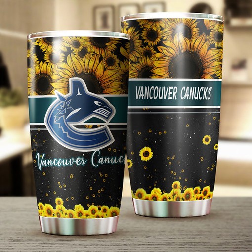 Vancouver Canucks NHL Tumbler - Beautiful Sunflower Design for Fans - Image 2