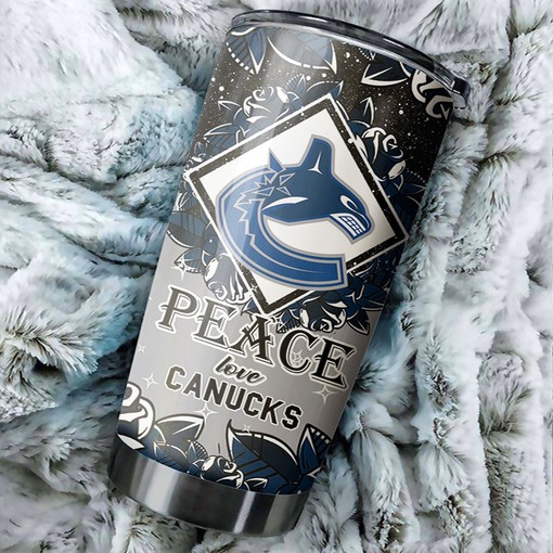 Vancouver Canucks NHL Tumbler NHL Fans' Peace Love Design Tumbler, Ideal for Any Occasion with Tumbler Ideas