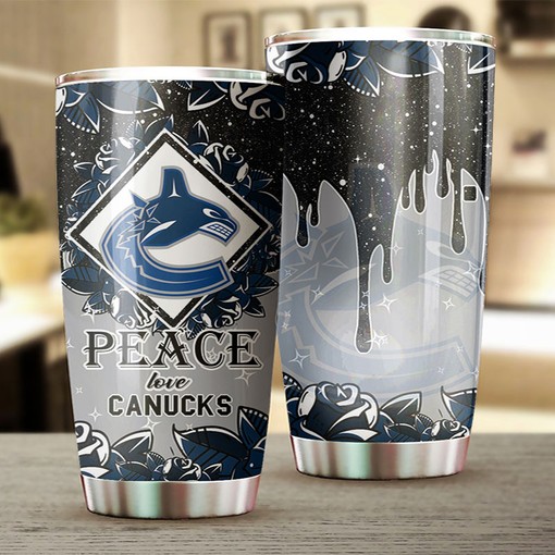 Vancouver Canucks NHL Tumbler NHL Fans' Peace Love Design Tumbler, Ideal for Any Occasion with Tumbler Ideas - Image 2
