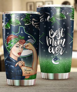 Vancouver Canucks NHL Tumbler NHL Logo Strong Best Mom Ever Tumbler, Perfect for Dedicated Fans and Tumbler Gift Ideas