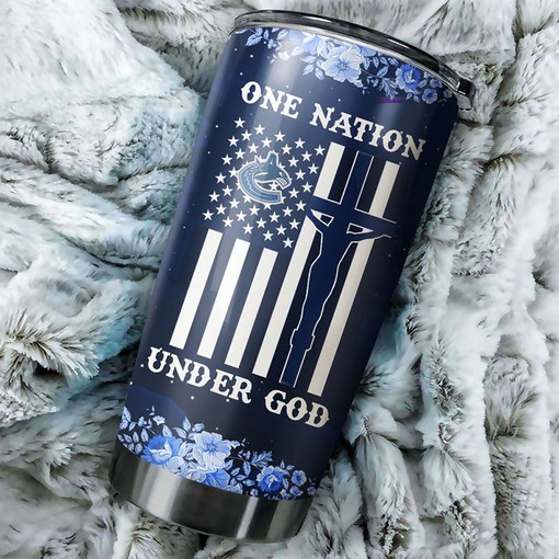 Vancouver Canucks NHL Tumbler with Patriotic Motif - Perfect for Sports Fans