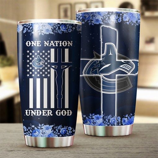 Vancouver Canucks NHL Tumbler with Patriotic Motif - Perfect for Sports Fans - Image 2