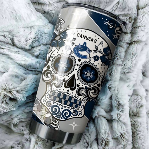 Vancouver Canucks NHL Tumbler with Skull Design - Perfect for Fans - Image 2