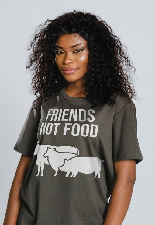 Vegan Animal Lover Friends Not Food Unisex Tee, Vegetarian and Vegan Shirt