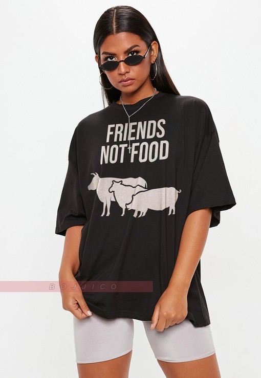 Vegan Animal Lover Friends Not Food Unisex Tee, Vegetarian and Vegan Shirt - Image 2