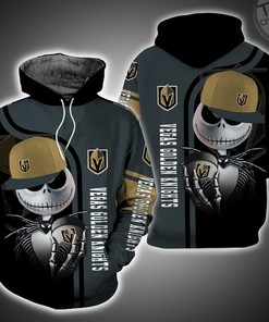 Vegas Golden Knights and Jack Skellington All Over Print 3D Hoodie for Men