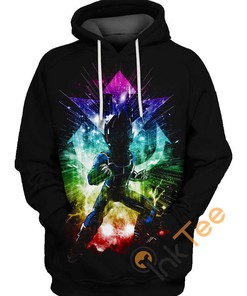 Vegeta's Rainbow Final Flash 3D Printed on Hoodie