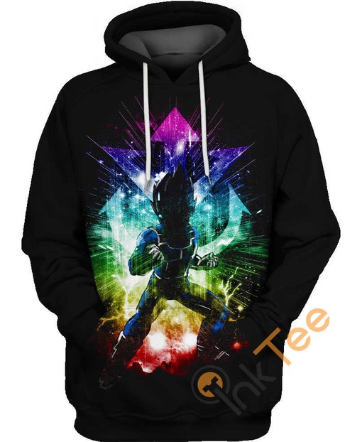Vegeta's Rainbow Final Flash 3D Printed on Hoodie