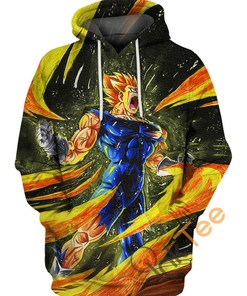 Vegeta's Sacrifice Graphic Hoodie with 3D Printing Effect for Fans