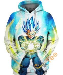 Vegeta's Super Saiyan Blue 3D Hoodie for Fans of Dragon Ball Super