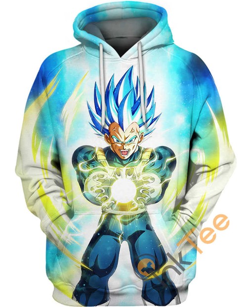 Vegeta's Super Saiyan Blue 3D Hoodie for Fans of Dragon Ball Super