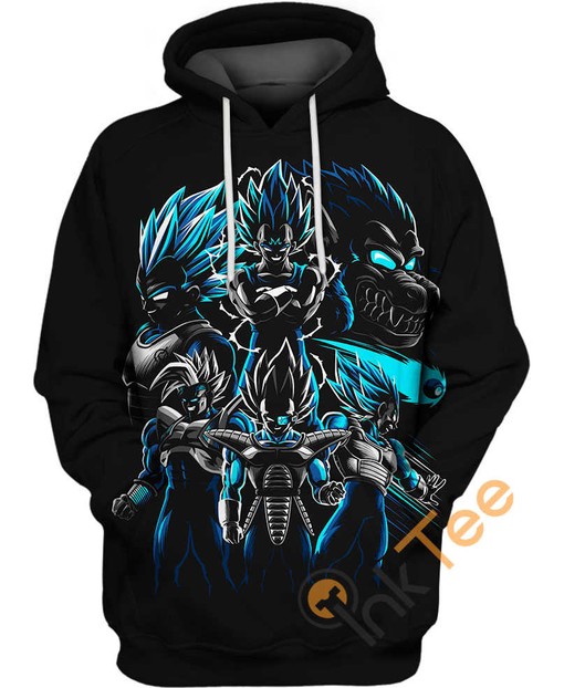 Vegeta's Transformations All Over Print 3D Hoodie for Dragon Ball Fans