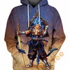 Vegito Blue Hoodie with 3D All Over Print for Fans of Dragon Ball Super